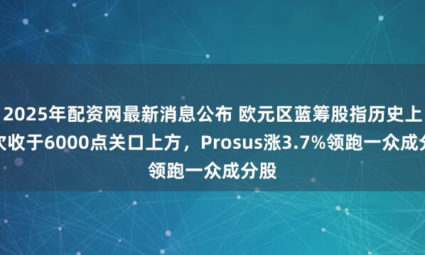 2025年配资网最新消息公布 欧元区蓝筹股指历史上首次收于6000点关口上方，Prosus涨3.7%领跑一众成分股